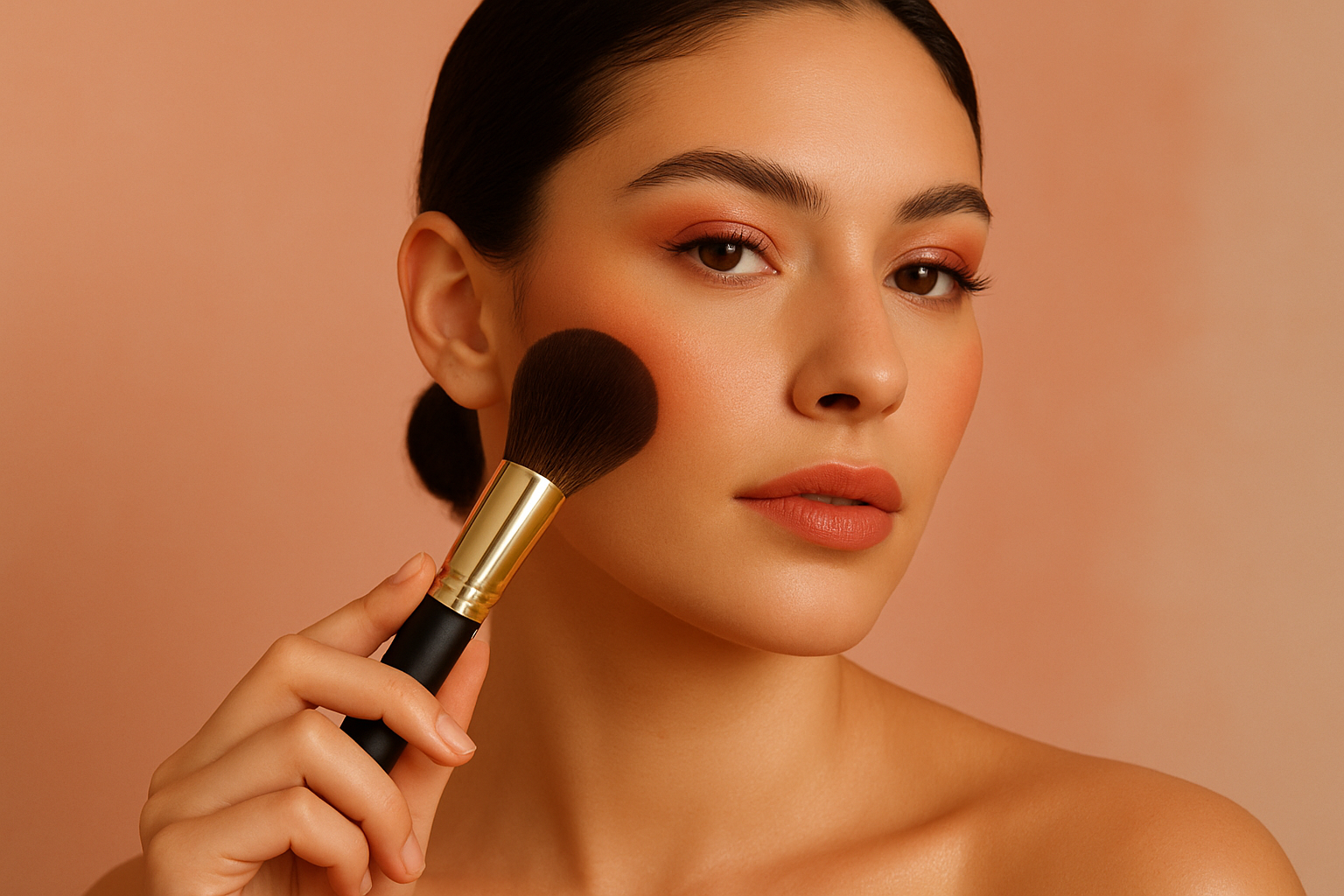 since this is used for split screen i need a similar picture for the other half could be another model and maybe a makeup brush instead. slighlt different color but similar scale of colors